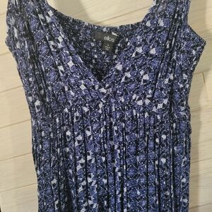 Ellos Blue and White V Neck Sundress Maxi